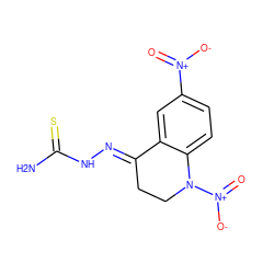 NC(=S)N/N=C1\CCN([N+](=O)[O-])c2ccc([N+](=O)[O-])cc21 ZINC000096908455