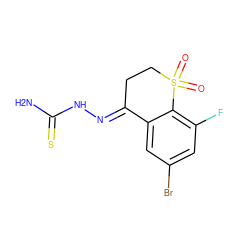 NC(=S)N/N=C1\CCS(=O)(=O)c2c(F)cc(Br)cc21 ZINC000084728539