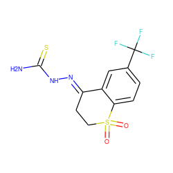 NC(=S)N/N=C1\CCS(=O)(=O)c2ccc(C(F)(F)F)cc21 ZINC000084728556