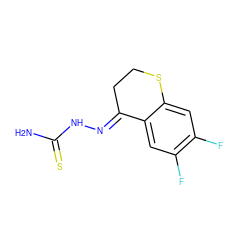 NC(=S)N/N=C1\CCSc2cc(F)c(F)cc21 ZINC000084727969