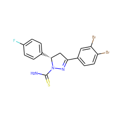 NC(=S)N1N=C(c2ccc(Br)c(Br)c2)C[C@H]1c1ccc(F)cc1 ZINC000053298579