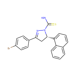 NC(=S)N1N=C(c2ccc(Br)cc2)C[C@H]1c1cccc2ccccc12 ZINC000095581615