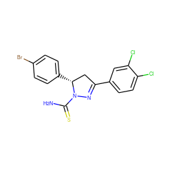 NC(=S)N1N=C(c2ccc(Cl)c(Cl)c2)C[C@H]1c1ccc(Br)cc1 ZINC000053296784