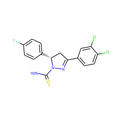 NC(=S)N1N=C(c2ccc(Cl)c(Cl)c2)C[C@H]1c1ccc(F)cc1 ZINC000053298528