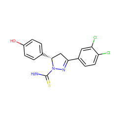 NC(=S)N1N=C(c2ccc(Cl)c(Cl)c2)C[C@H]1c1ccc(O)cc1 ZINC000053296898