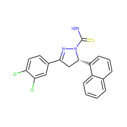 NC(=S)N1N=C(c2ccc(Cl)c(Cl)c2)C[C@H]1c1cccc2ccccc12 ZINC000095583166