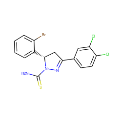 NC(=S)N1N=C(c2ccc(Cl)c(Cl)c2)C[C@H]1c1ccccc1Br ZINC000053243650