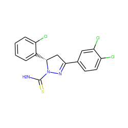 NC(=S)N1N=C(c2ccc(Cl)c(Cl)c2)C[C@H]1c1ccccc1Cl ZINC000053314575