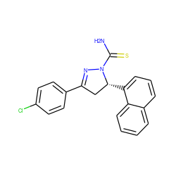 NC(=S)N1N=C(c2ccc(Cl)cc2)C[C@H]1c1cccc2ccccc12 ZINC000095583114