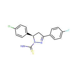 NC(=S)N1N=C(c2ccc(F)cc2)C[C@@H]1c1ccc(Cl)cc1 ZINC000013675228