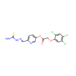 NC(=S)NN=Cc1ccc(OC(=O)COc2cc(Cl)c(Cl)cc2Cl)cn1 ZINC000254071238