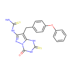 NC(=S)Nc1nn2c(=O)[nH]c(=S)[nH]c2c1Cc1ccc(Oc2ccccc2)cc1 ZINC000169309424