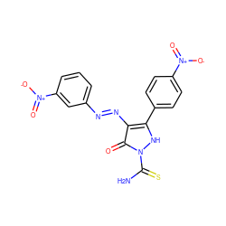 NC(=S)n1[nH]c(-c2ccc([N+](=O)[O-])cc2)c(/N=N/c2cccc([N+](=O)[O-])c2)c1=O ZINC000169320237