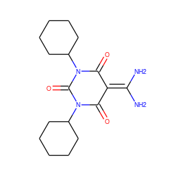 NC(N)=C1C(=O)N(C2CCCCC2)C(=O)N(C2CCCCC2)C1=O ZINC000003117148