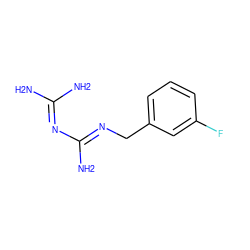 NC(N)=N/C(N)=N/Cc1cccc(F)c1 ZINC000215553157