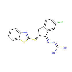 NC(N)=N/N=C1\c2cc(Cl)ccc2C[C@H]1Sc1nc2ccccc2s1 ZINC000043076212