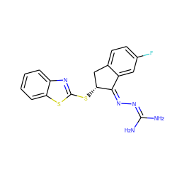 NC(N)=N/N=C1\c2cc(F)ccc2C[C@H]1Sc1nc2ccccc2s1 ZINC000043065897