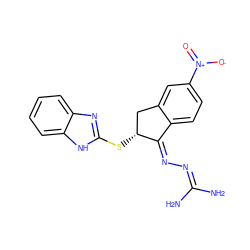 NC(N)=N/N=C1\c2ccc([N+](=O)[O-])cc2C[C@H]1Sc1nc2ccccc2[nH]1 ZINC000043122880