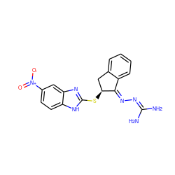 NC(N)=N/N=C1\c2ccccc2C[C@@H]1Sc1nc2cc([N+](=O)[O-])ccc2[nH]1 ZINC000101277676