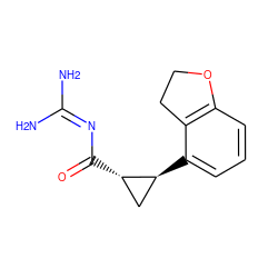 NC(N)=NC(=O)[C@H]1C[C@@H]1c1cccc2c1CCO2 ZINC000013864217