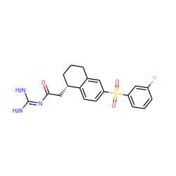 NC(N)=NC(=O)C[C@@H]1CCCc2cc(S(=O)(=O)c3cccc(F)c3)ccc21 ZINC000049113850