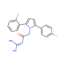 NC(N)=NC(=O)Cn1c(-c2ccc(F)cc2)ccc1-c1ccccc1Cl ZINC000029039846