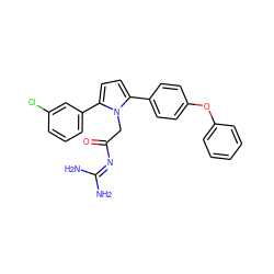 NC(N)=NC(=O)Cn1c(-c2ccc(Oc3ccccc3)cc2)ccc1-c1cccc(Cl)c1 ZINC000029039727