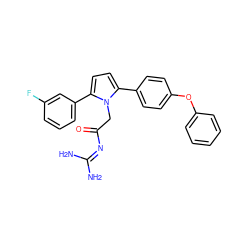 NC(N)=NC(=O)Cn1c(-c2ccc(Oc3ccccc3)cc2)ccc1-c1cccc(F)c1 ZINC000029039709