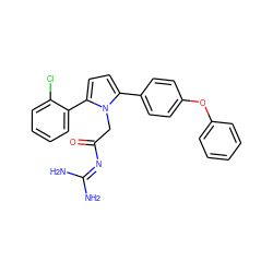 NC(N)=NC(=O)Cn1c(-c2ccc(Oc3ccccc3)cc2)ccc1-c1ccccc1Cl ZINC000029039653