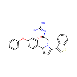 NC(N)=NC(=O)Cn1c(-c2ccc(Oc3ccccc3)cc2)ccc1-c1csc2ccccc12 ZINC000029040164