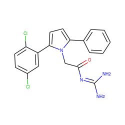 NC(N)=NC(=O)Cn1c(-c2ccccc2)ccc1-c1cc(Cl)ccc1Cl ZINC000029039419