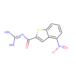 NC(N)=NC(=O)c1cc2c([N+](=O)[O-])cccc2s1 ZINC000013981583