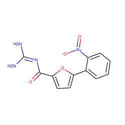 NC(N)=NC(=O)c1ccc(-c2ccccc2[N+](=O)[O-])o1 ZINC000013642641