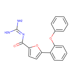 NC(N)=NC(=O)c1ccc(-c2ccccc2Oc2ccccc2)o1 ZINC000013642651