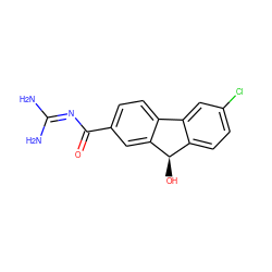 NC(N)=NC(=O)c1ccc2c(c1)[C@H](O)c1ccc(Cl)cc1-2 ZINC000299836842