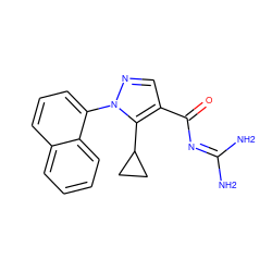 NC(N)=NC(=O)c1cnn(-c2cccc3ccccc23)c1C1CC1 ZINC000027893077