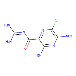 NC(N)=NC(=O)c1nc(Cl)c(N)nc1N ZINC000004340269