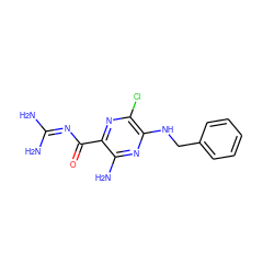 NC(N)=NC(=O)c1nc(Cl)c(NCc2ccccc2)nc1N ZINC000073129940