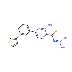 NC(N)=NC(=O)c1ncc(-c2cccc(-c3ccsc3)c2)nc1N ZINC000040879394