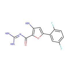 NC(N)=NC(=O)c1oc(-c2cc(F)ccc2F)cc1N ZINC000028822432