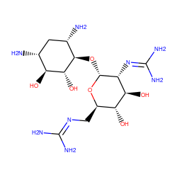 NC(N)=NC[C@H]1O[C@H](O[C@@H]2[C@@H](N)C[C@@H](N)[C@H](O)[C@H]2O)[C@H](N=C(N)N)[C@@H](O)[C@@H]1O ZINC000014949063
