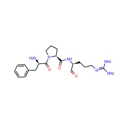 NC(N)=NCCC[C@@H](C=O)NC(=O)[C@@H]1CCCN1C(=O)[C@H](N)Cc1ccccc1 ZINC000013861286