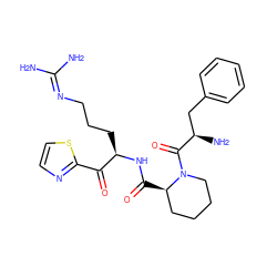 NC(N)=NCCC[C@@H](NC(=O)[C@@H]1CCCCN1C(=O)[C@H](N)Cc1ccccc1)C(=O)c1nccs1 ZINC000027629871