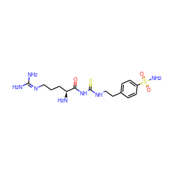 NC(N)=NCCC[C@H](N)C(=O)NC(=S)NCCc1ccc(S(N)(=O)=O)cc1 ZINC000028138072