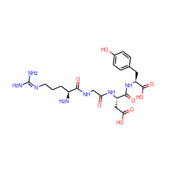 NC(N)=NCCC[C@H](N)C(=O)NCC(=O)N[C@@H](CC(=O)O)C(=O)N[C@@H](Cc1ccc(O)cc1)C(=O)O ZINC000013455551