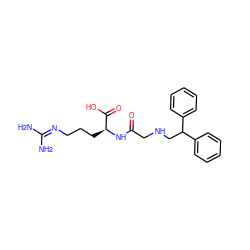 NC(N)=NCCC[C@H](NC(=O)CNCC(c1ccccc1)c1ccccc1)C(=O)O ZINC000034024252