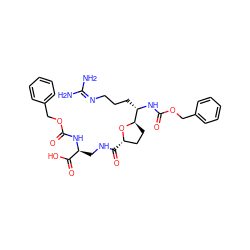 NC(N)=NCCC[C@H](NC(=O)OCc1ccccc1)[C@H]1CC[C@H](C(=O)NC[C@H](NC(=O)OCc2ccccc2)C(=O)O)O1 ZINC000139846633