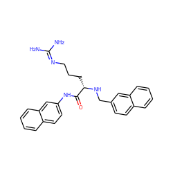 NC(N)=NCCC[C@H](NCc1ccc2ccccc2c1)C(=O)Nc1ccc2ccccc2c1 ZINC000013440195