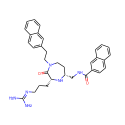 NC(N)=NCCC[C@H]1N[C@@H](CNC(=O)c2ccc3ccccc3c2)CCN(CCc2ccc3ccccc3c2)C1=O ZINC000206920169