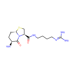 NC(N)=NCCCCNC(=O)[C@@H]1CS[C@H]2CC[C@H](N)C(=O)N21 ZINC000013781161